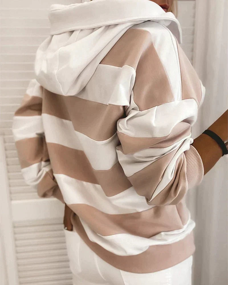 ELKE | Women's Striped Hoodie Sweater