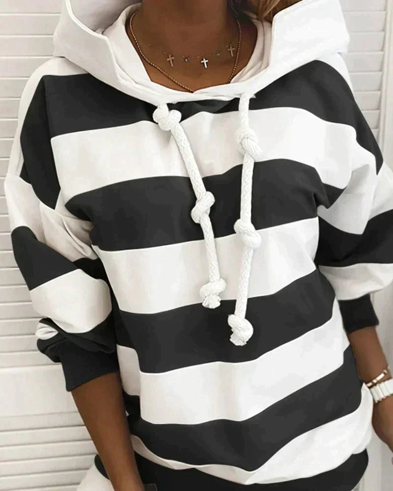 ELKE | Women's Striped Hoodie Sweater