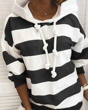 ELKE | Women's Striped Hoodie Sweater