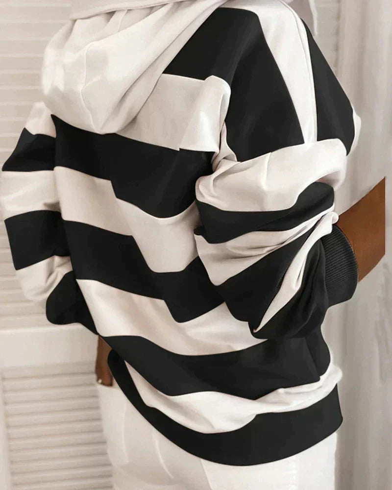 ELKE | Women's Striped Hoodie Sweater