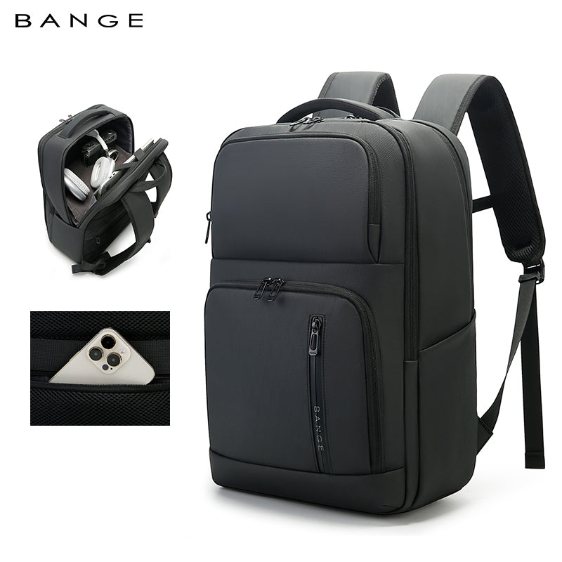 BANGE Nouveau sac à dos d'école de commerce imperméable et organisé 0
