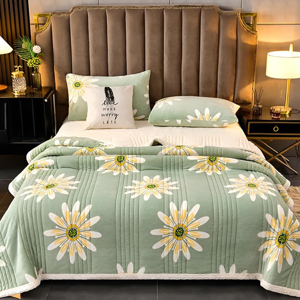 Couverture florale pour femme en velours de lait et cachemire d'agneau 0