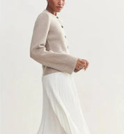 Clara | Chic Ivory Knit Cardigan - Simple and Comfortable Elegance