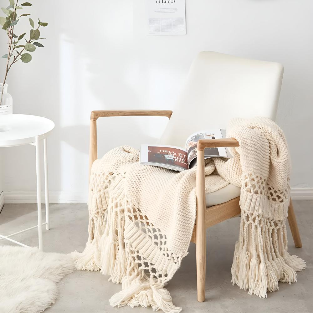 Élégante couverture en macramé pour la maison en microfibre 0
