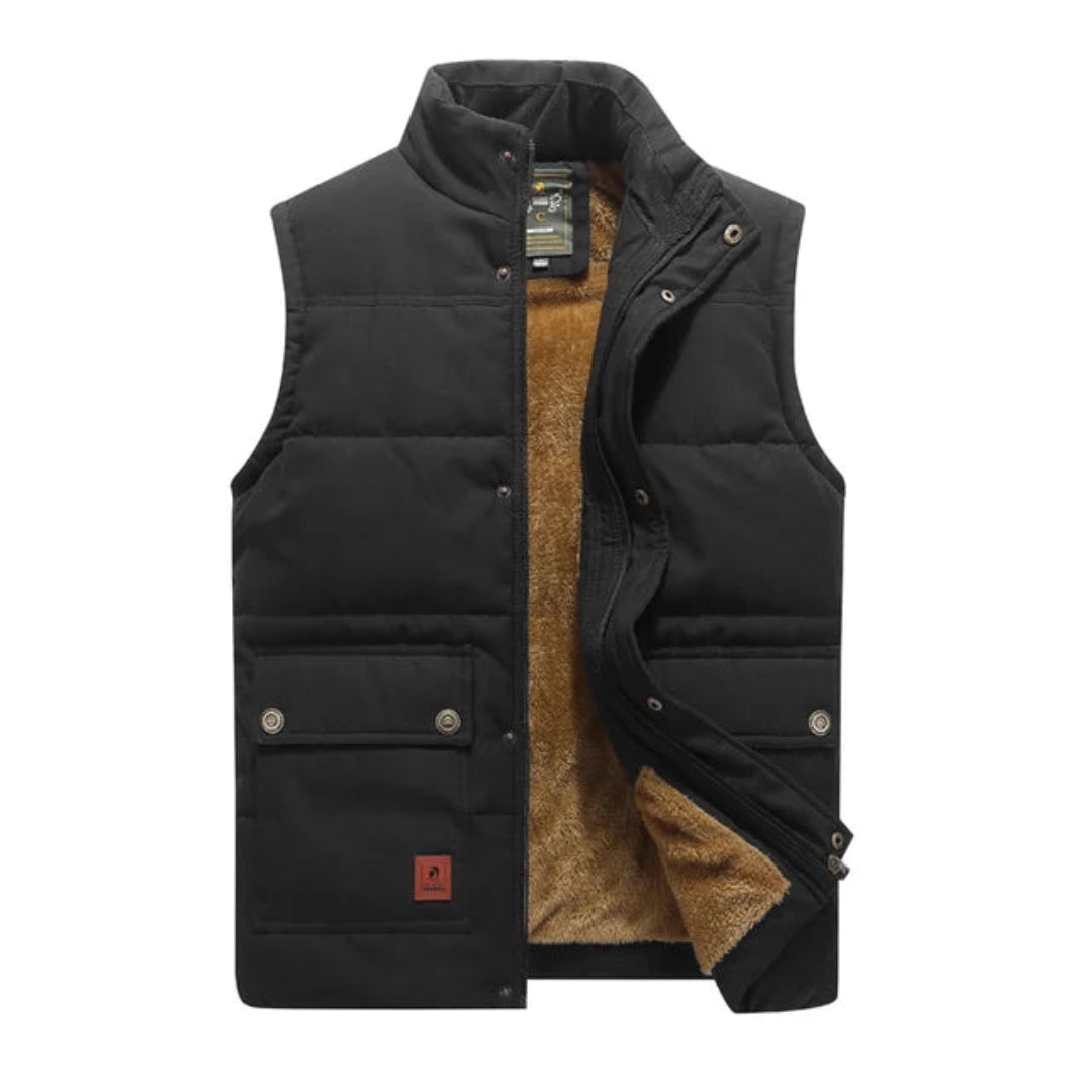 Gilet d'hiver chaud sans manches pour homme | Poches avant 0