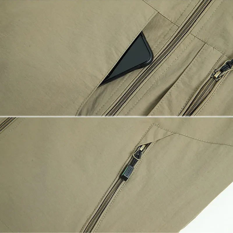 Gilet Cargo | Veste intermédiaire légère et élégante pour hommes avec col