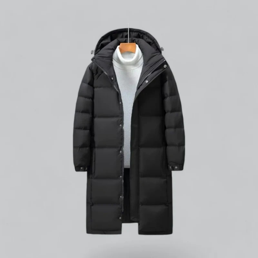 Manteau d'hiver long à capuche pour homme | Chaud 0