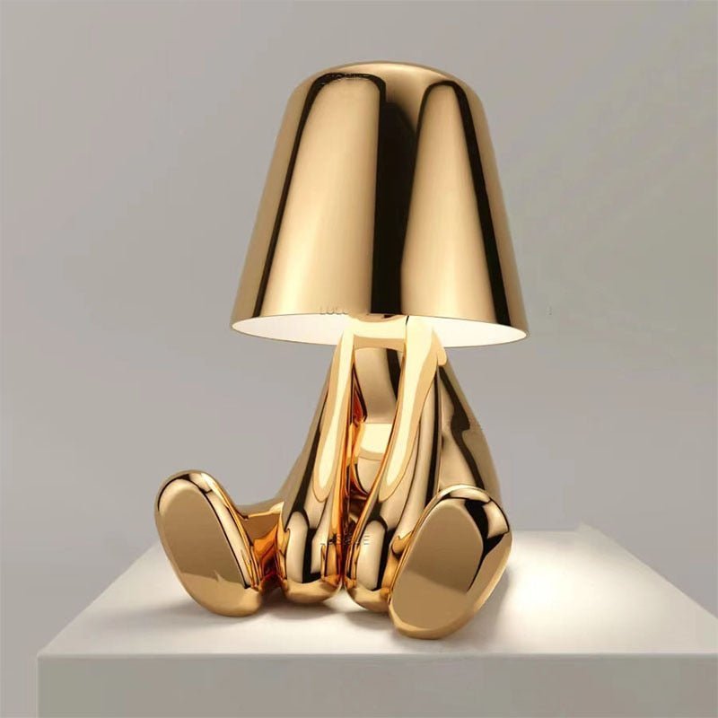 Mistero | Lampe de table sculpturale dorée 0