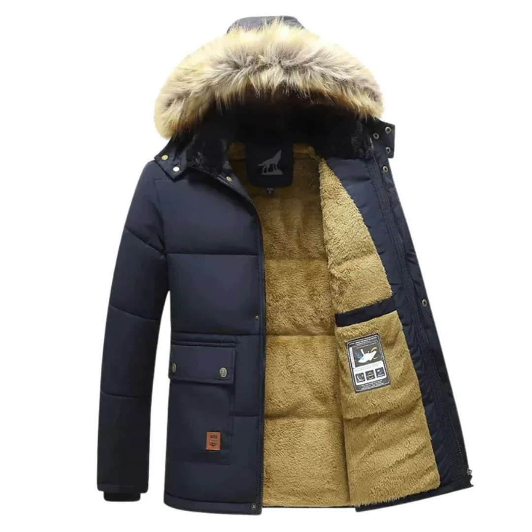 Parka d'hiver zippée et à capuche pour homme | Chaude 0