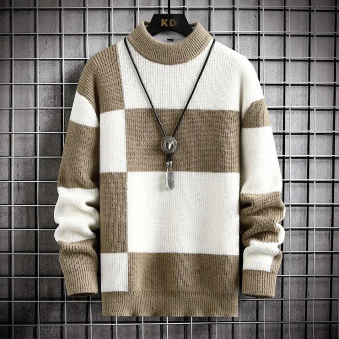 Pull chaud en tricot décontracté pour homme | Col ras du cou 0