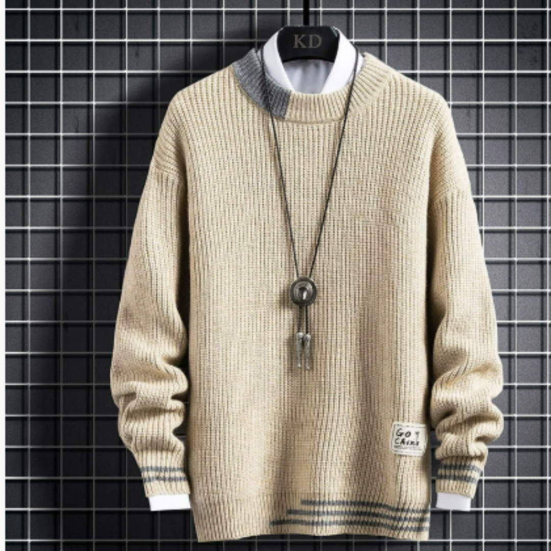 Pull d'extérieur élégant en tricot pour homme | Manches longues 0