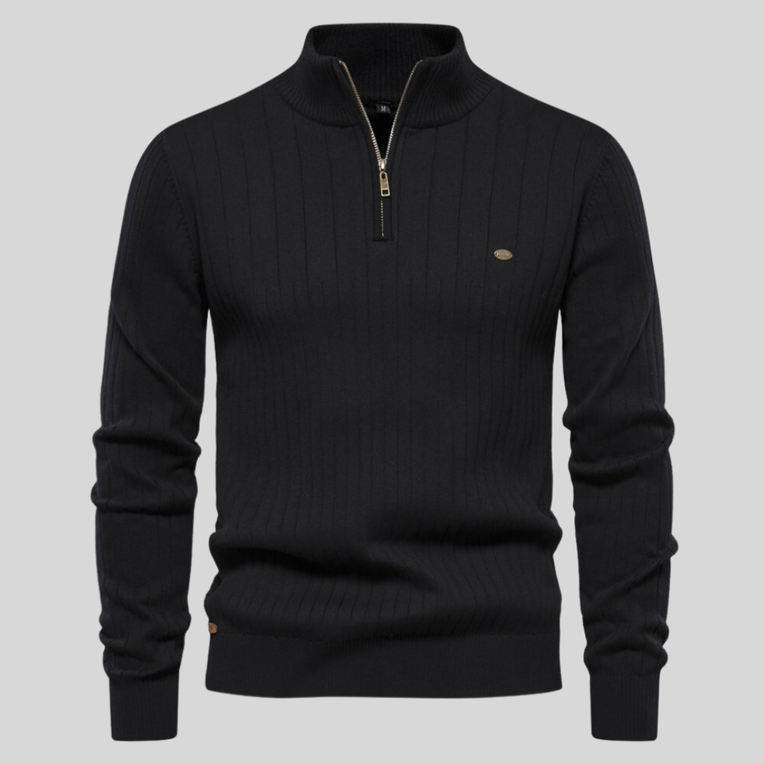 Pull en maille à demi-zip pour homme | Manches longues 0