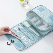 Nadia Light Blue Travel Toiletry Bag with Convenient Hook