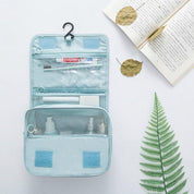 Nadia Light Blue Travel Toiletry Bag with Convenient Hook