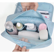 Nadia Light Blue Travel Toiletry Bag with Convenient Hook