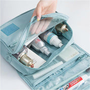 Nadia Light Blue Travel Toiletry Bag with Convenient Hook
