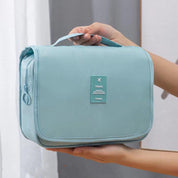 Nadia Light Blue Travel Toiletry Bag with Convenient Hook