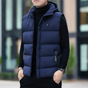 Gilet Brunello | Gilet sans manches matelassé pour hommes avec capuche