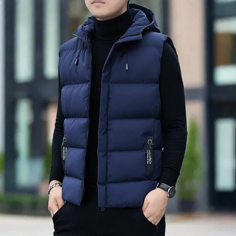 Gilet Brunello | Gilet sans manches matelassé pour hommes avec capuche