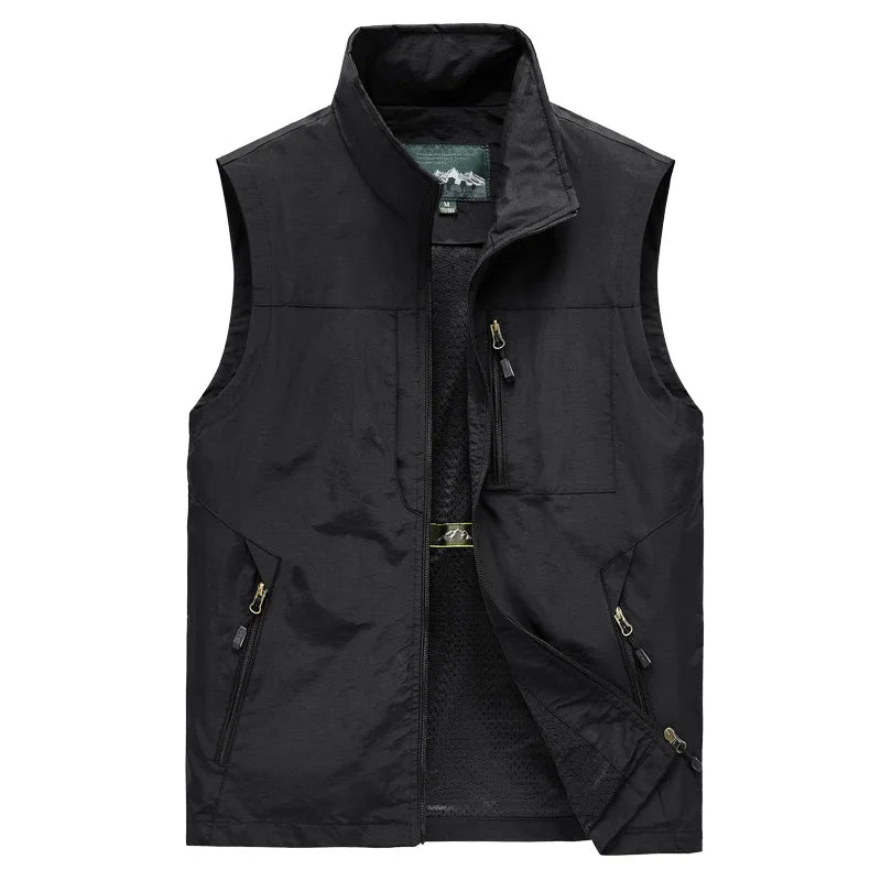 Gilet Cargo | Veste intermédiaire légère et élégante pour hommes avec col
