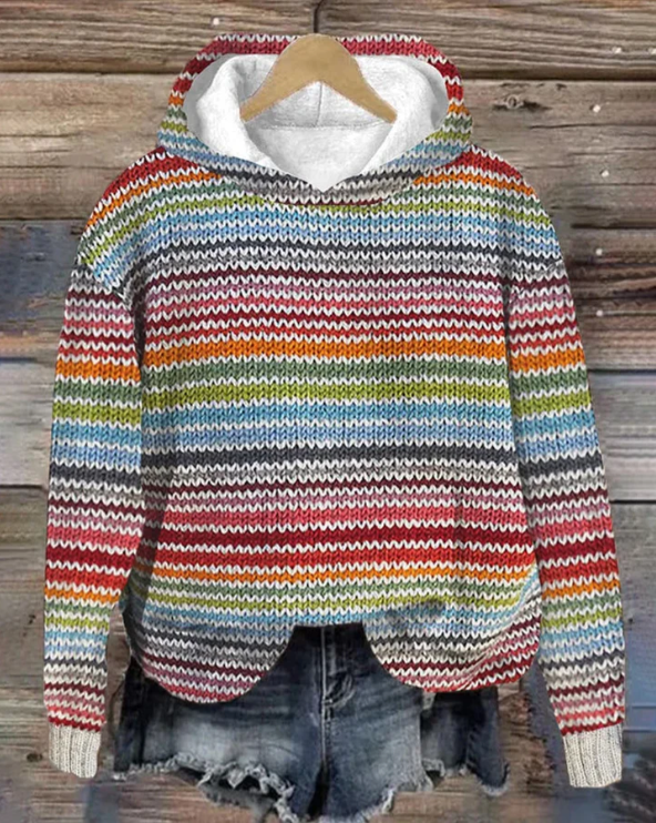 Olga | Comfortable long-sleeve sweater in rainbow colors