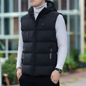 Gilet Brunello | Gilet sans manches matelassé pour hommes avec capuche