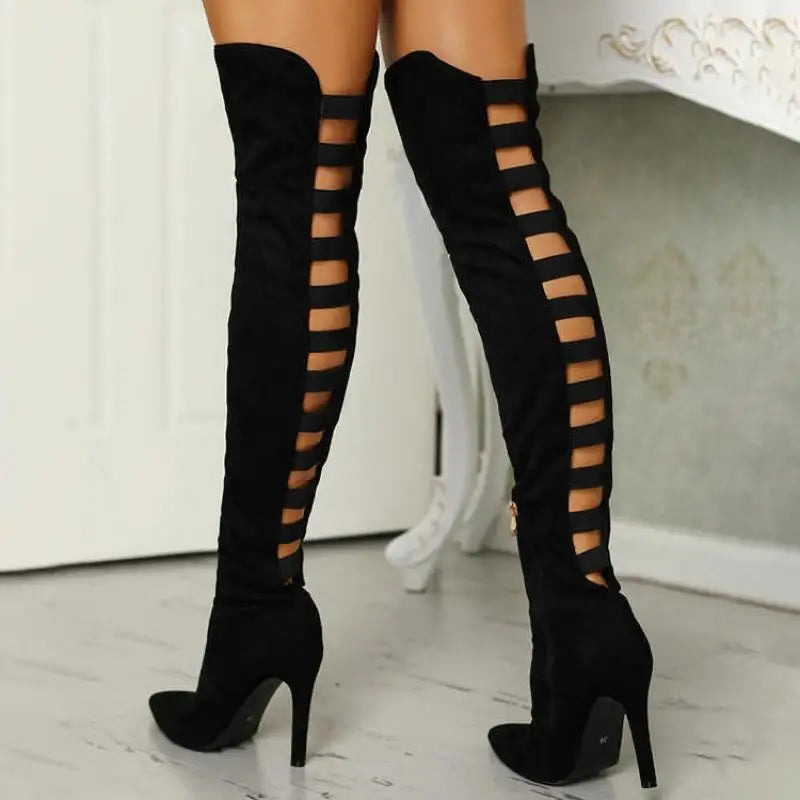 Ella | Bottes Montantes à Découpes – Séduction à Chaque Pas