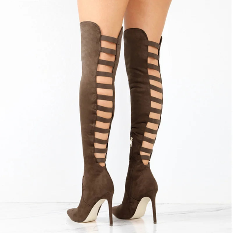 Ella | Bottes Montantes à Découpes – Séduction à Chaque Pas