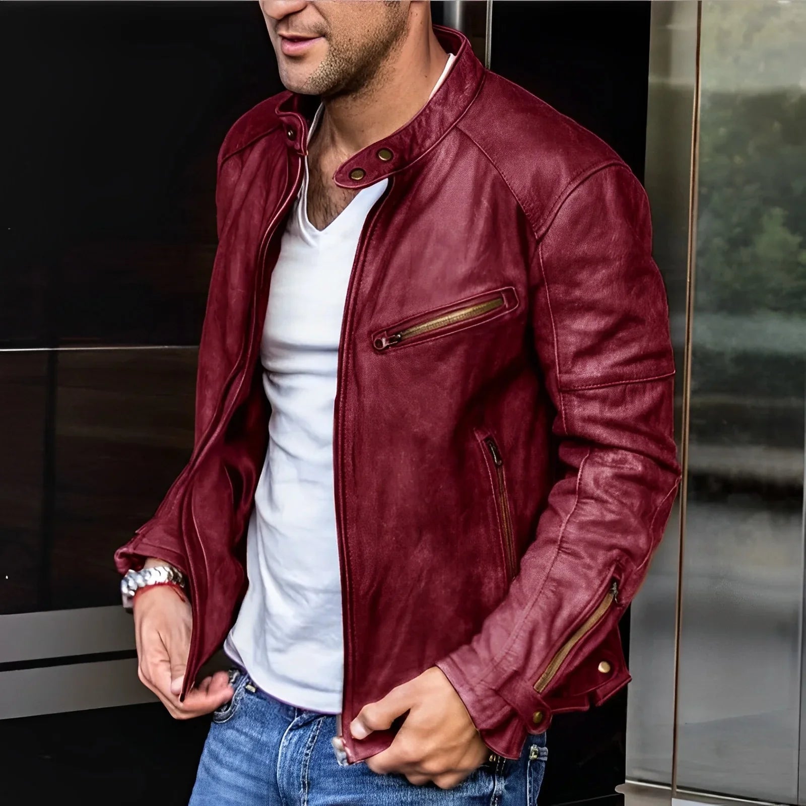 Veste imperméable zippée pour homme | Élégante 0