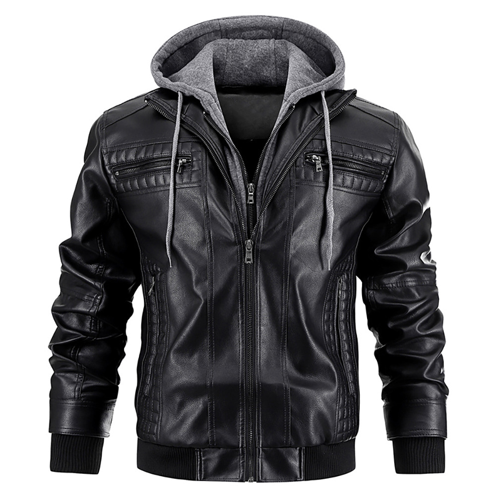 Veste motard premium pour homme | Avec capuche 0