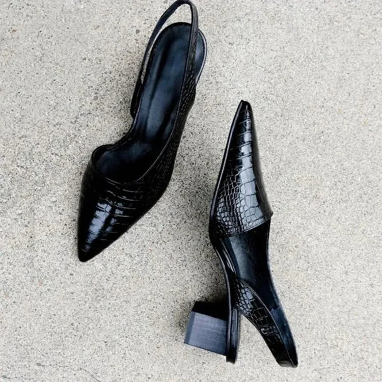 Serena | Escarpins Effet Croco – Chic Assuré