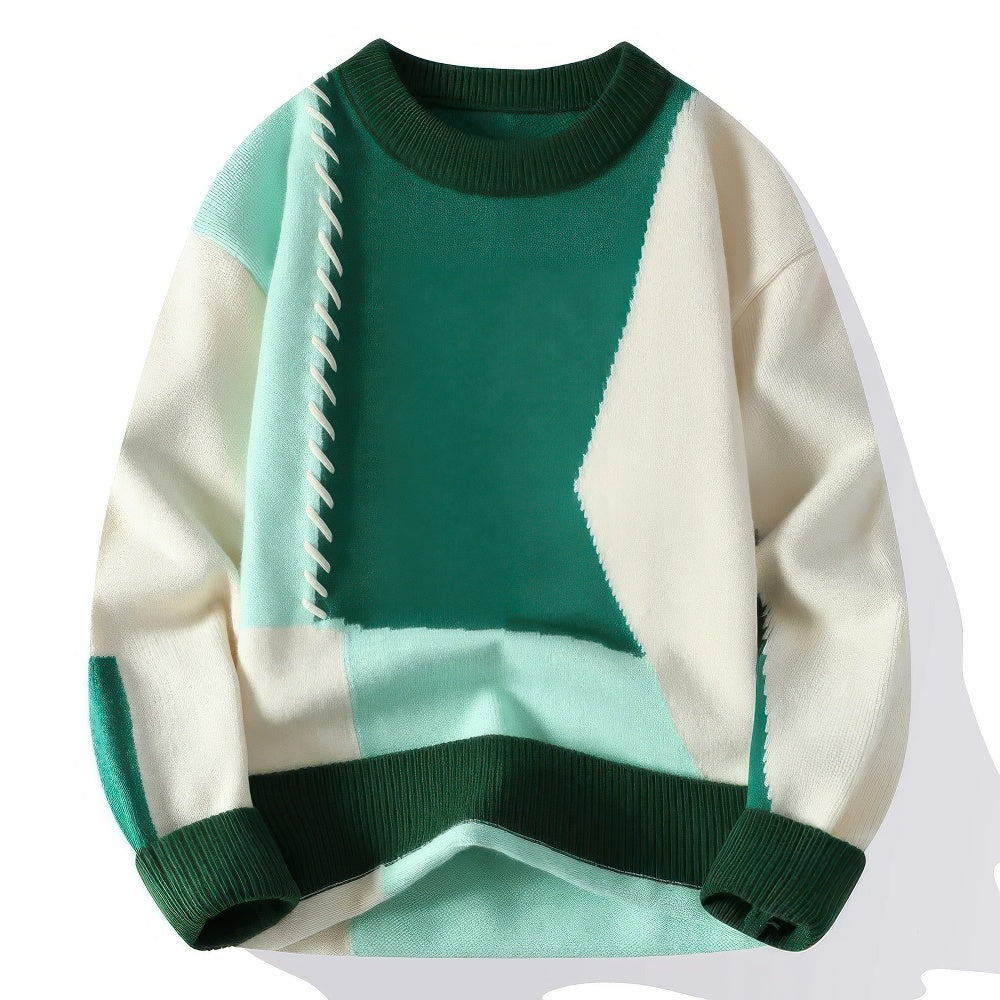 TONI | Unisex genser med høy hals i patchwork
