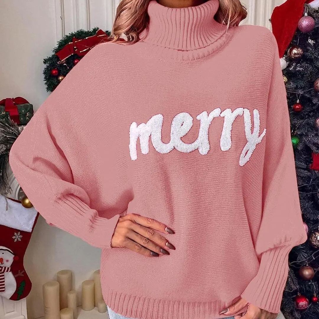Candy | Pull festif pour femme avec col roulé