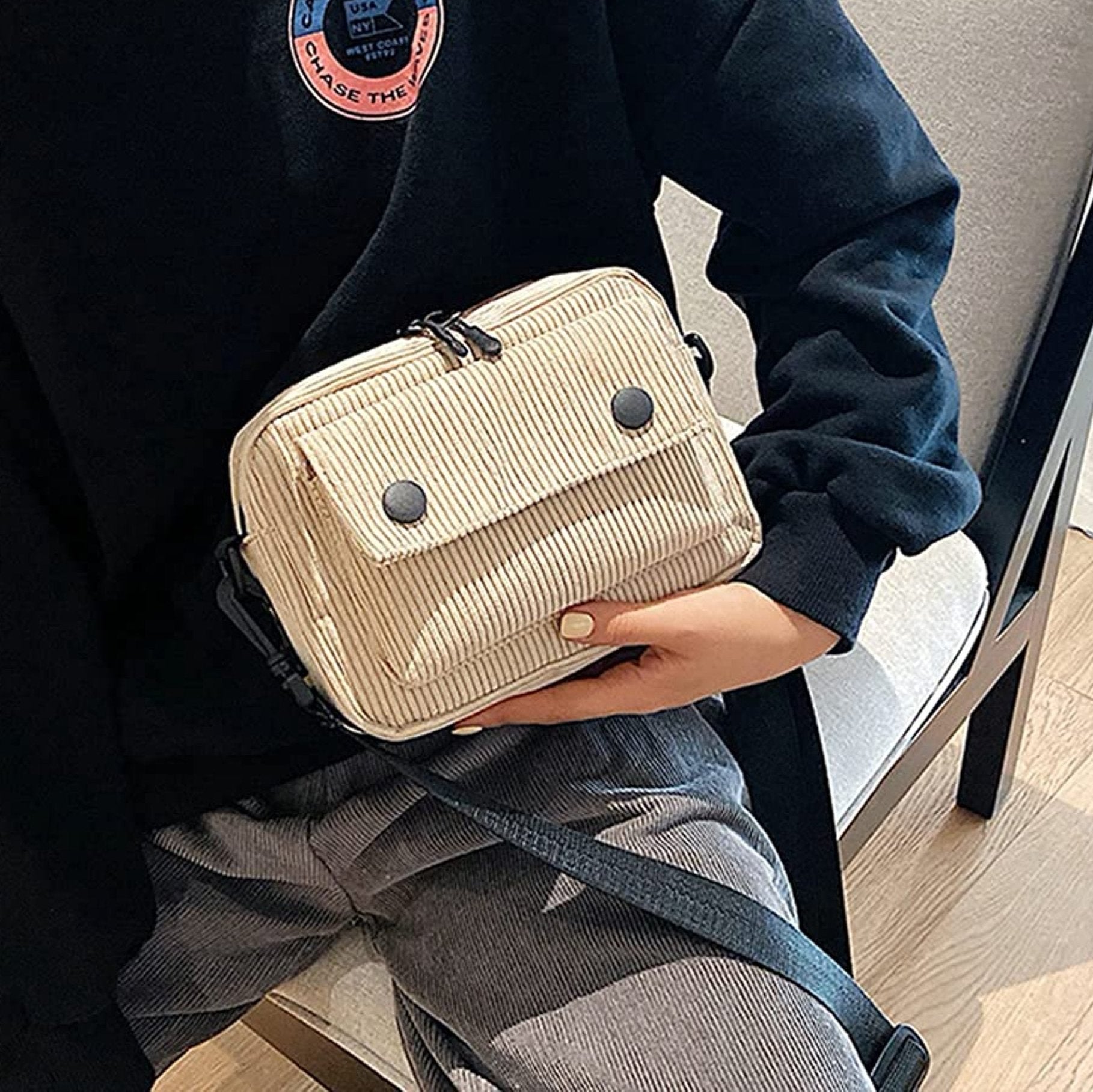 Salem | Mini olkalaukku samettikorduroysta