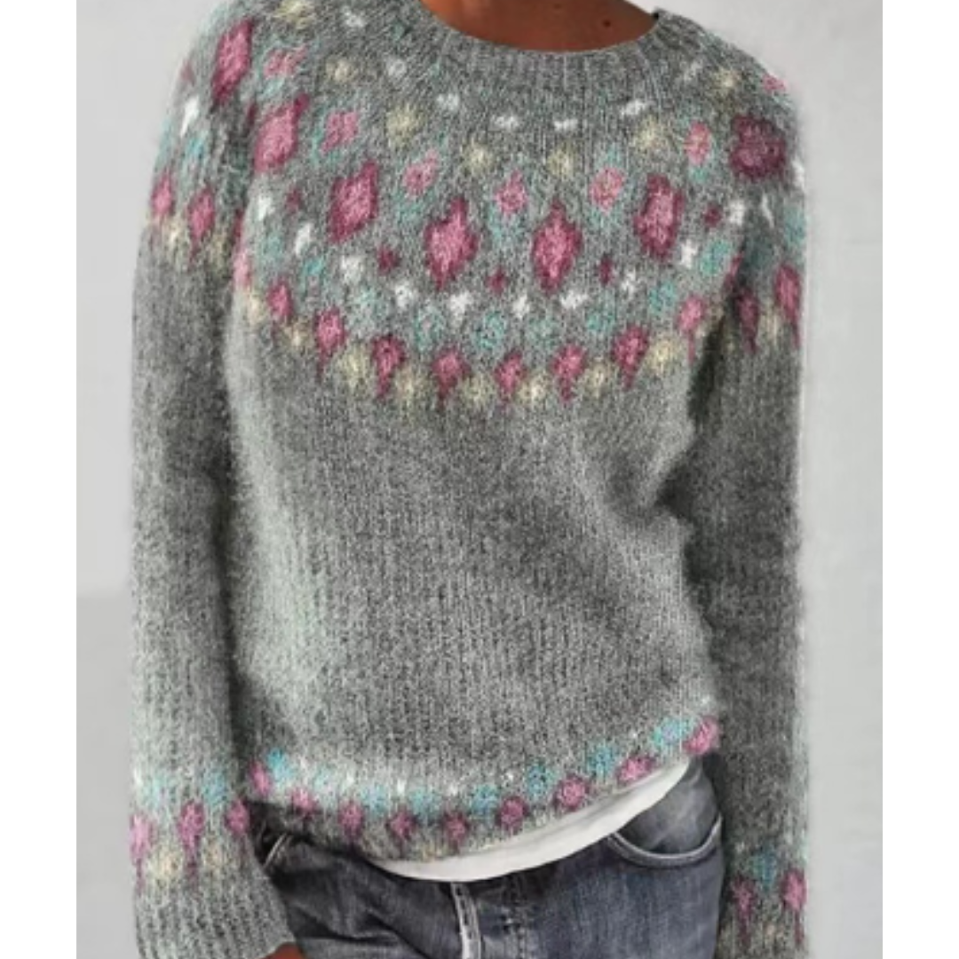 Brigitt | Pull en tricot élégant pour femme avec design d'hiver réchauffant
