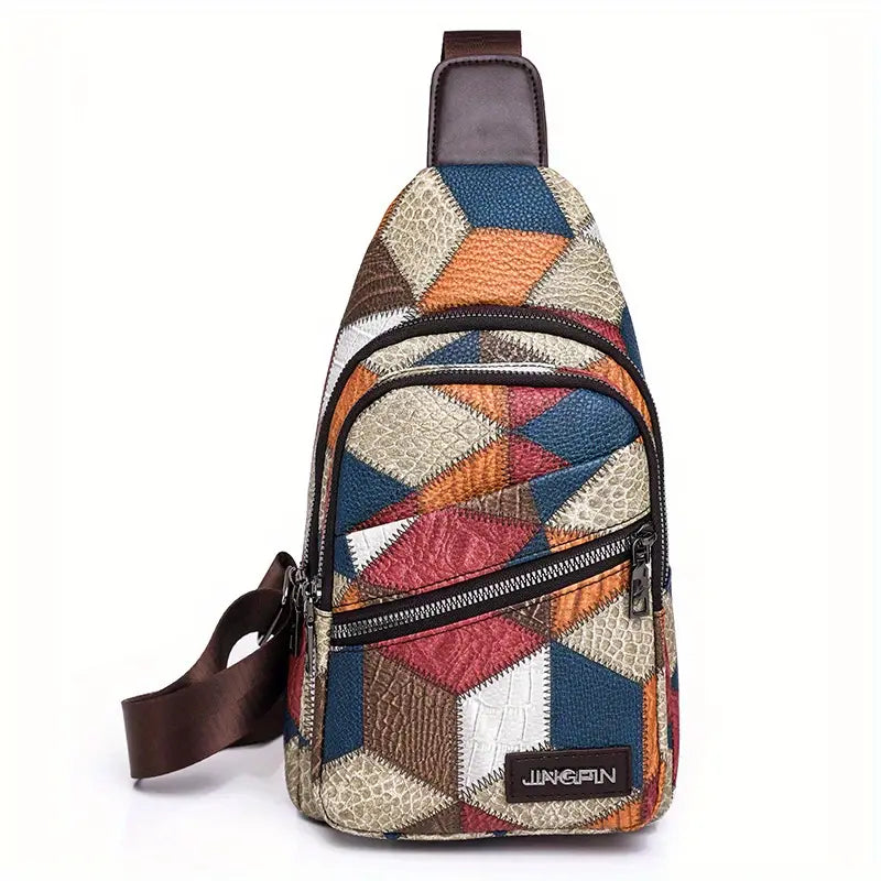 Keily | Women's Shoulder Bag with Embossed Pattern and Colorblock