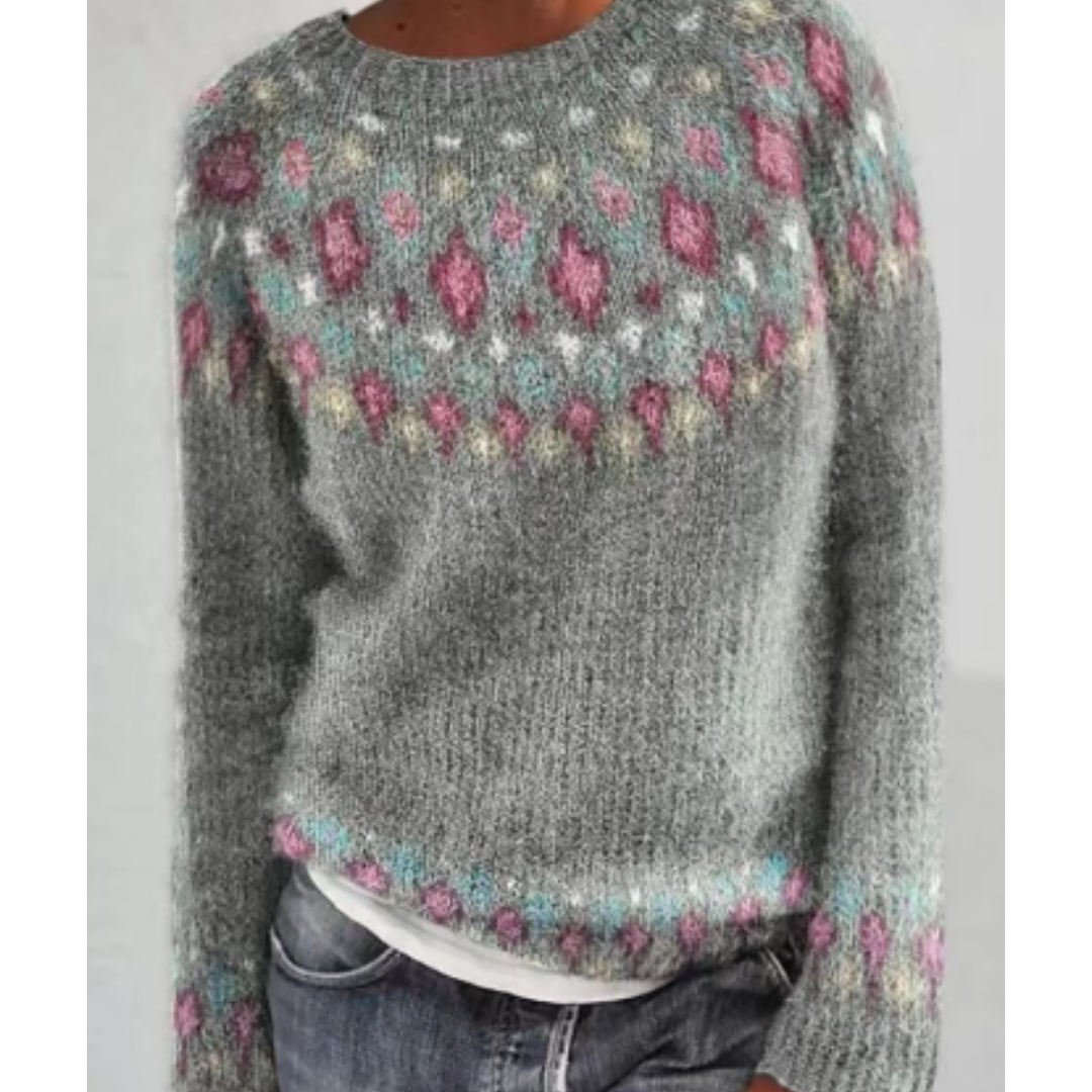 Brigitt | Pull en tricot élégant pour femme avec design d'hiver réchauffant
