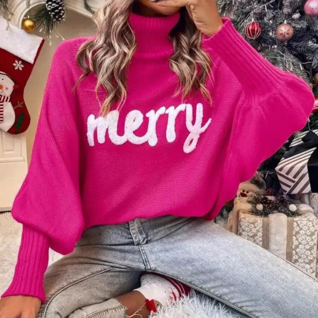 Candy | Pull festif pour femme avec col roulé