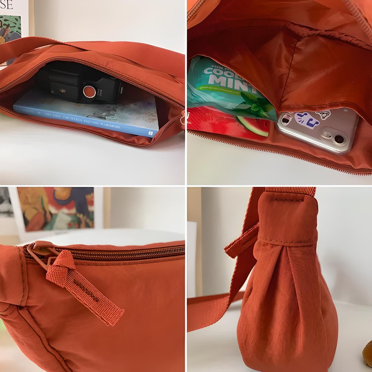 Stylish purple dumpling shoulder bag for fashionable women