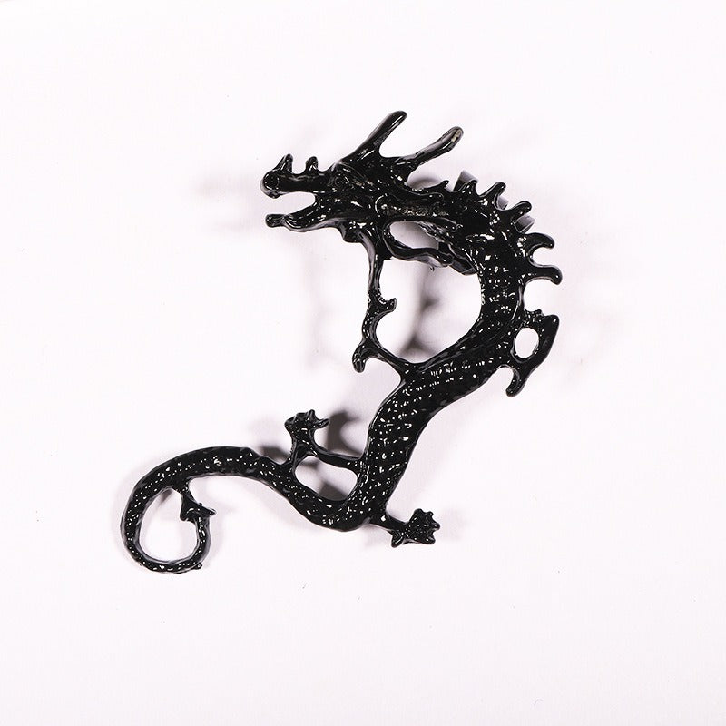 Boucles d'oreilles dragon – Couleur argent, design élégant