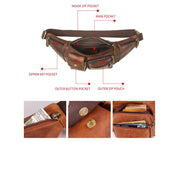 Hienostunut nahkainen vyölaukku Clay matkustamiseen olkalaukulla