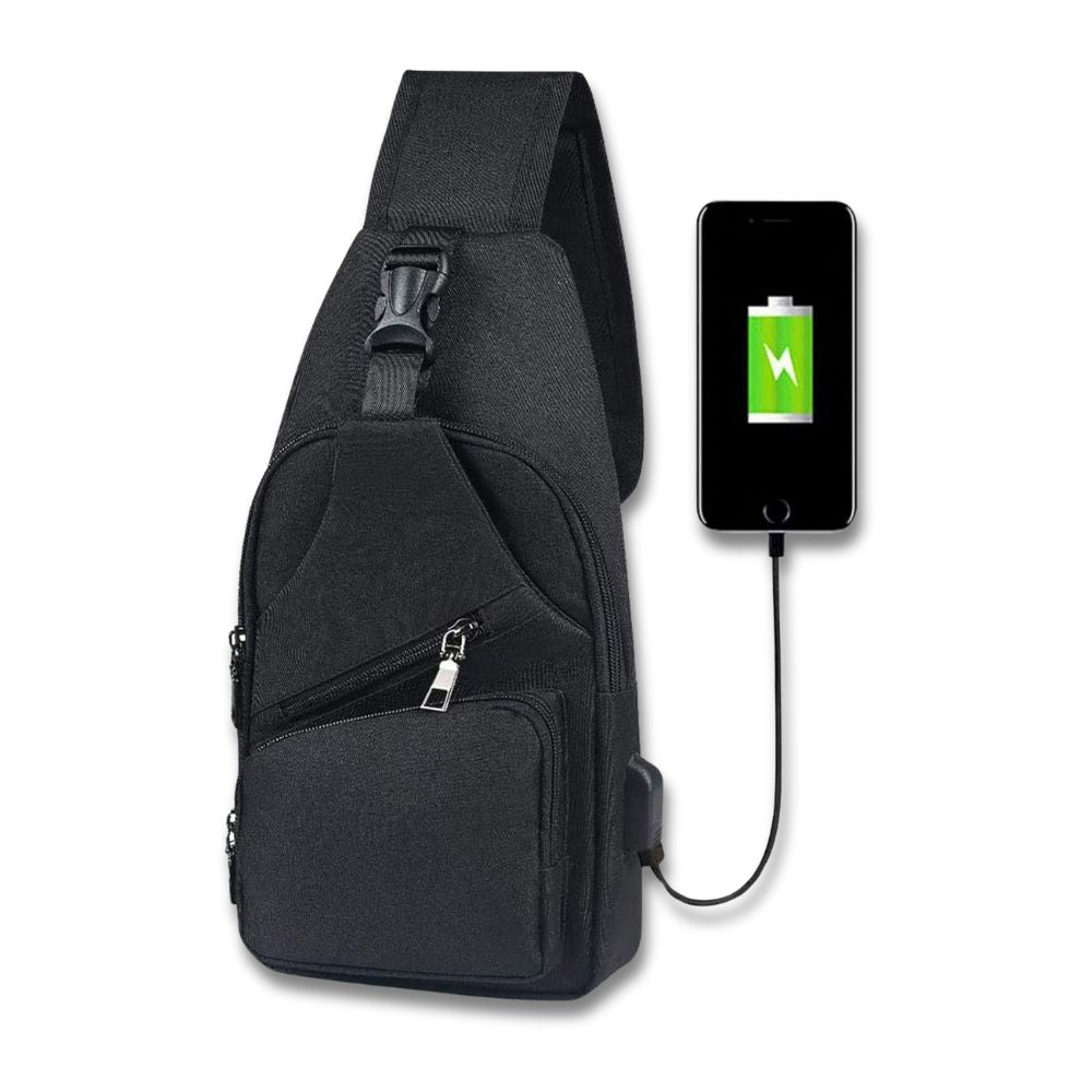 Chic anti-theft shoulder bag with convenient built-in charging port