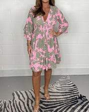 MARBELLA | Elegant midi sommerkjole rosa