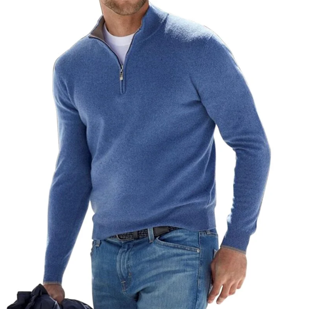 Morris | Casual men's jacket with zipper and stand-up collar
