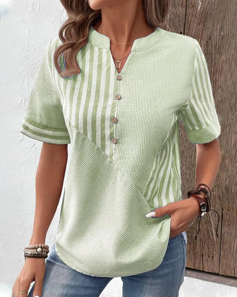 ESTELLA | Komfortabel stripete bomullsbluse