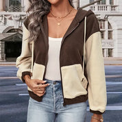 NIKKI | Striped vest with hood and fleece lining