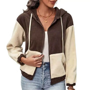NIKKI | Striped vest with hood and fleece lining