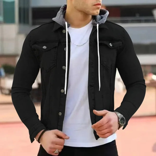 Timo | Elegant jeansjakke med hette for menn