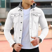 Timo | Elegant jeansjakke med hette for menn