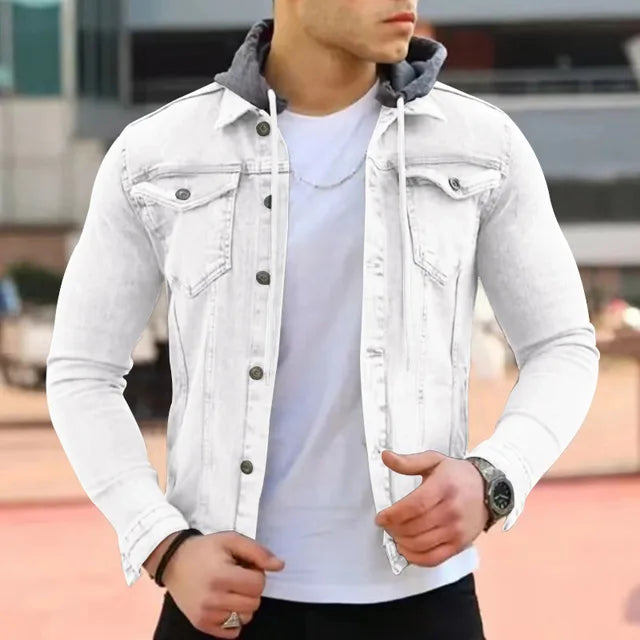Timo | Elegant jeansjakke med hette for menn